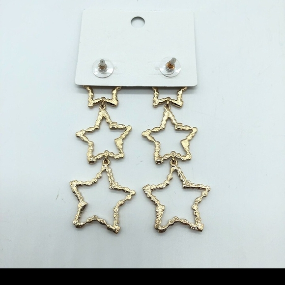 BaubleBar Gold Star Drop Earrings - Picture 2 of 2